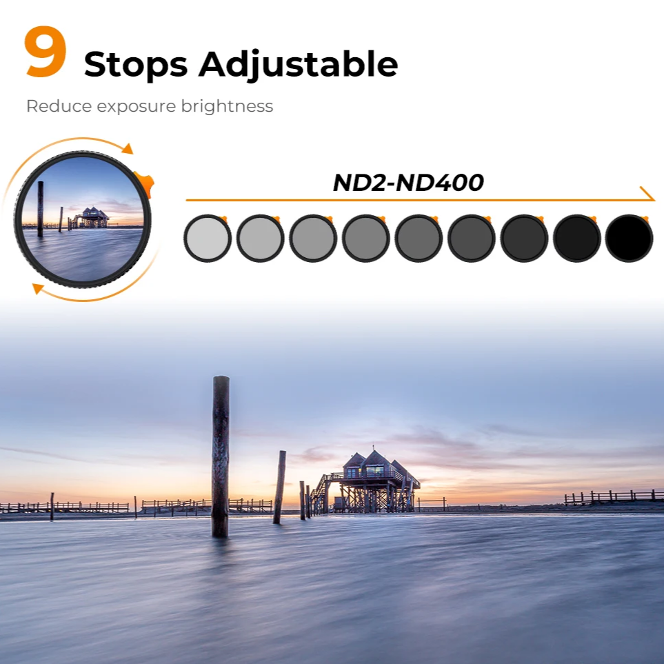 Variable ND Filter 95mm ND2 to ND400 8K HD