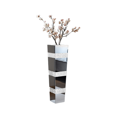 Short Crushed Diamond Glass Floor Vase