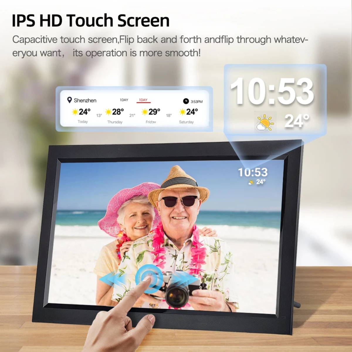 15.6" WiFi Digital Photo Frame 1080p Touch Screen