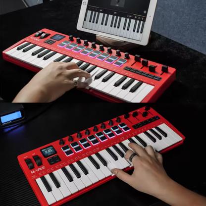 Portable 37-Key Wireless Synth Workstation with 16 Drum Pads