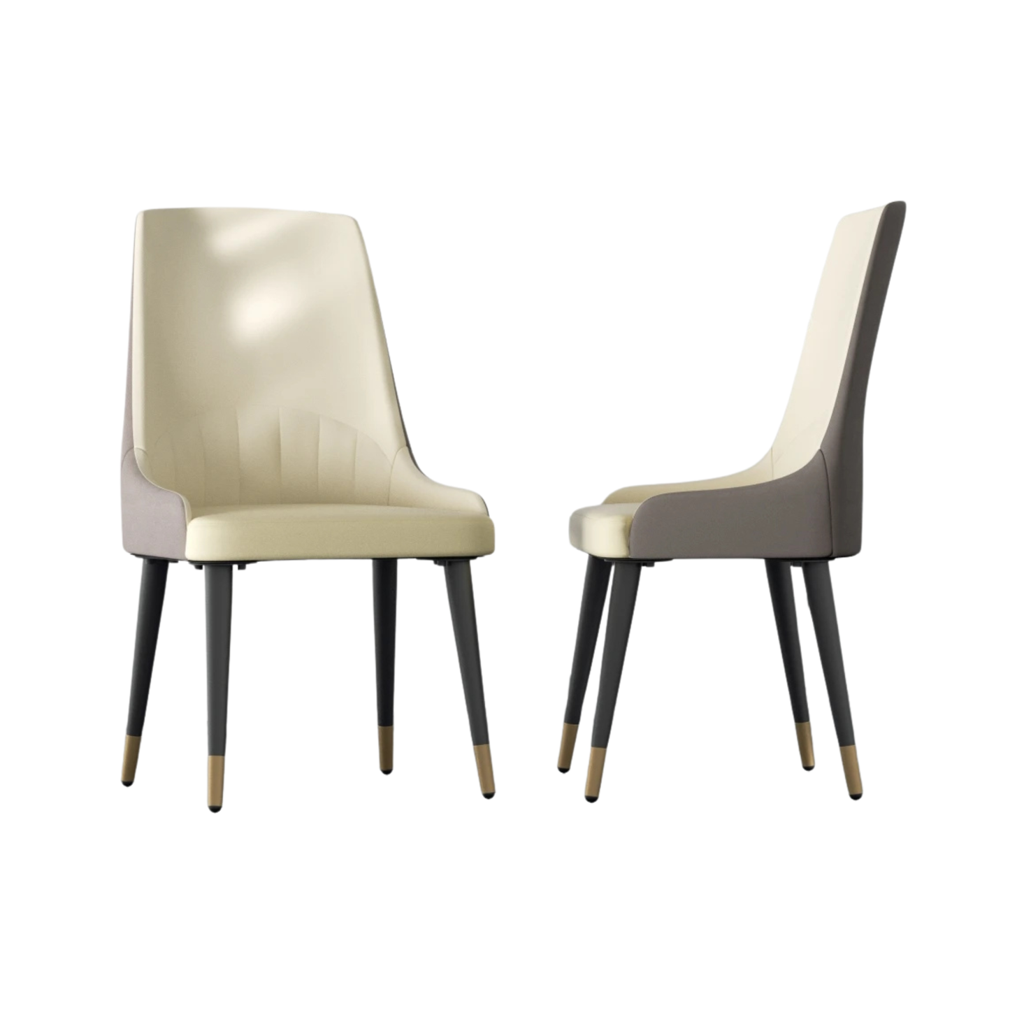 2-Piece White Microfiber Leather Dining Chairs