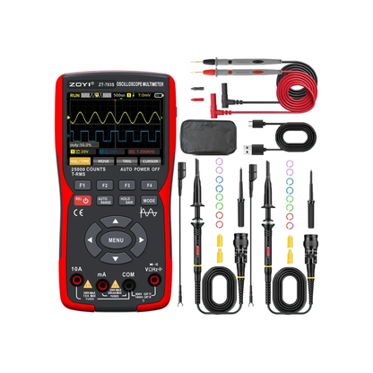 345-703 3-in-1 Handheld Oscilloscope Multimeter Signal Generator