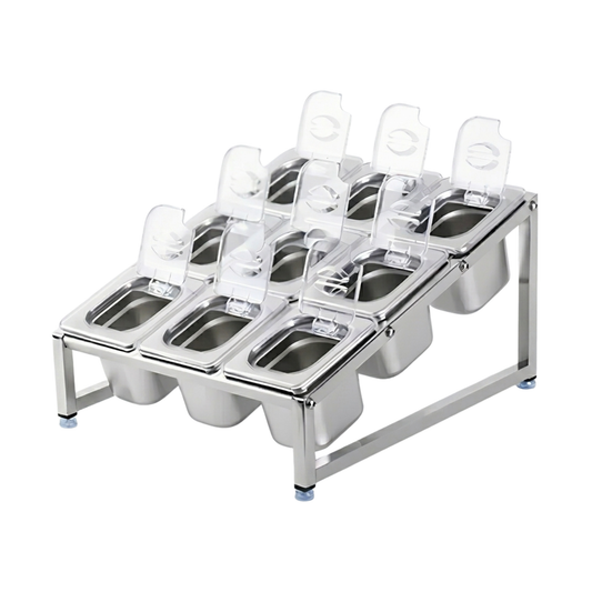 9 Piece Transparent GN Pans Buffet Storage Container Set