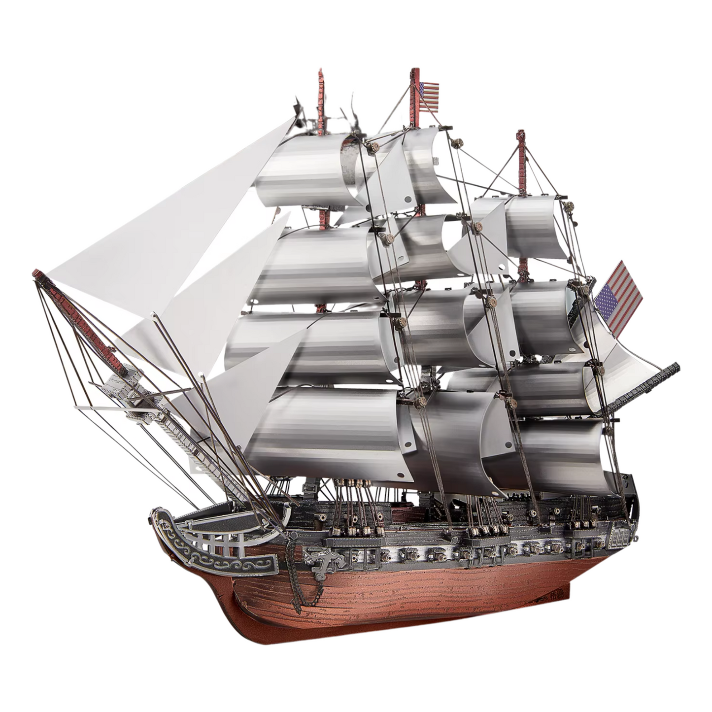 DIY 3D Metal Frigate Boat Puzzle Brain Teaser Kit