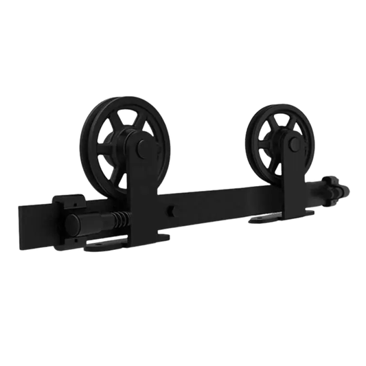 9FT Heavy Duty Barn Door Hardware Kit Black