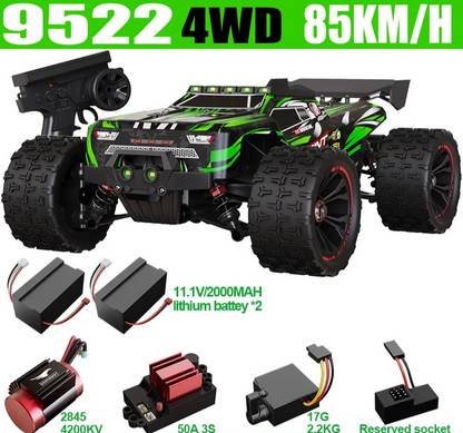 85KMH RC Car 1:16 Brushless 4WD Green 2 Batteries