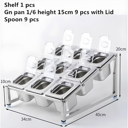 9 Piece Transparent GN Pans Buffet Storage Container Set