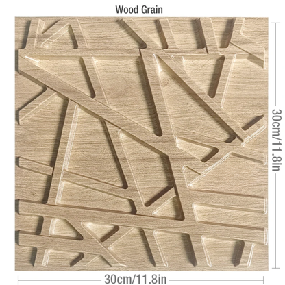 12-Pack 3D Wood Grain Wall Panels 30x30cm