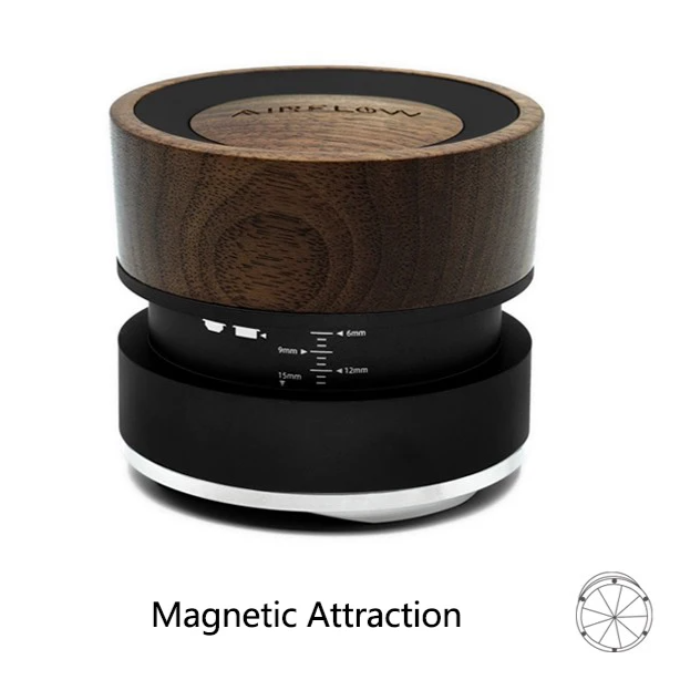 Magnetic Coffee Distributor and Tamper Set 58.5mm Black