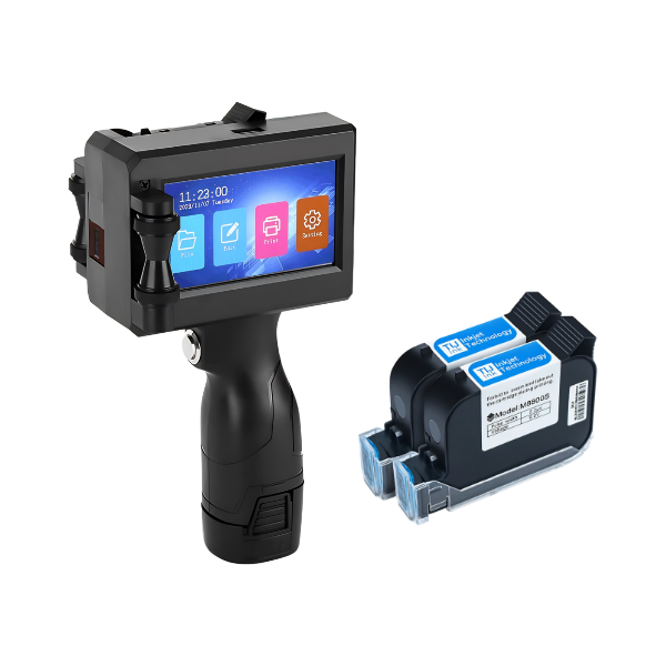 Portable Handheld Inkjet Printer 12.7mm with 2 Cartridges