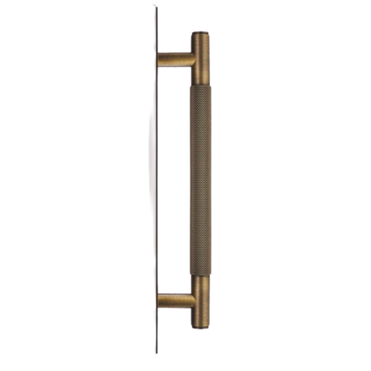 Antique Brass Door Handle 3XL Knurled Grip Pull