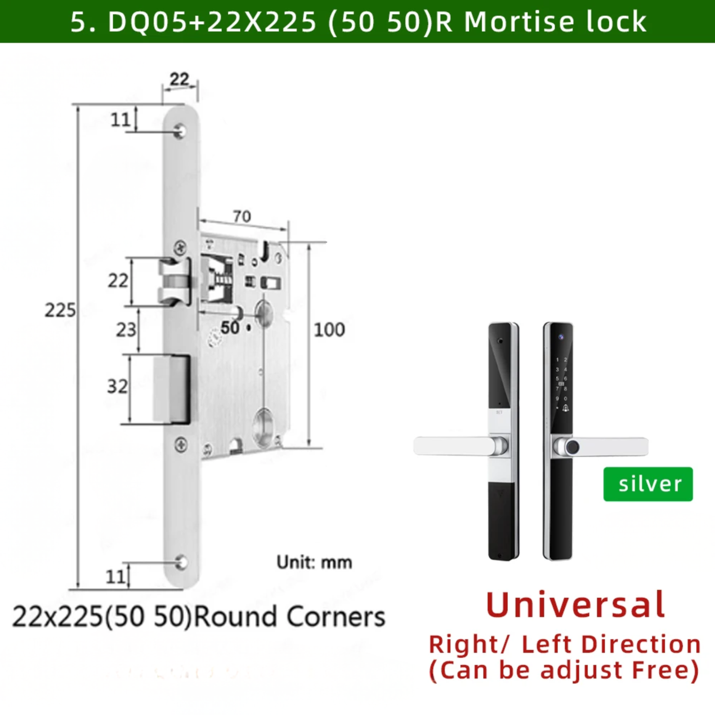 WiFi Smart Lock Silver with Fingerprint and Password