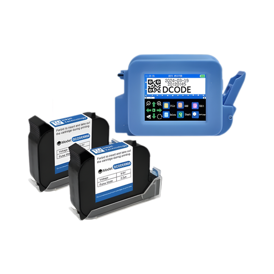 Portable Handheld Inkjet Printer with Two Ink Cartridges