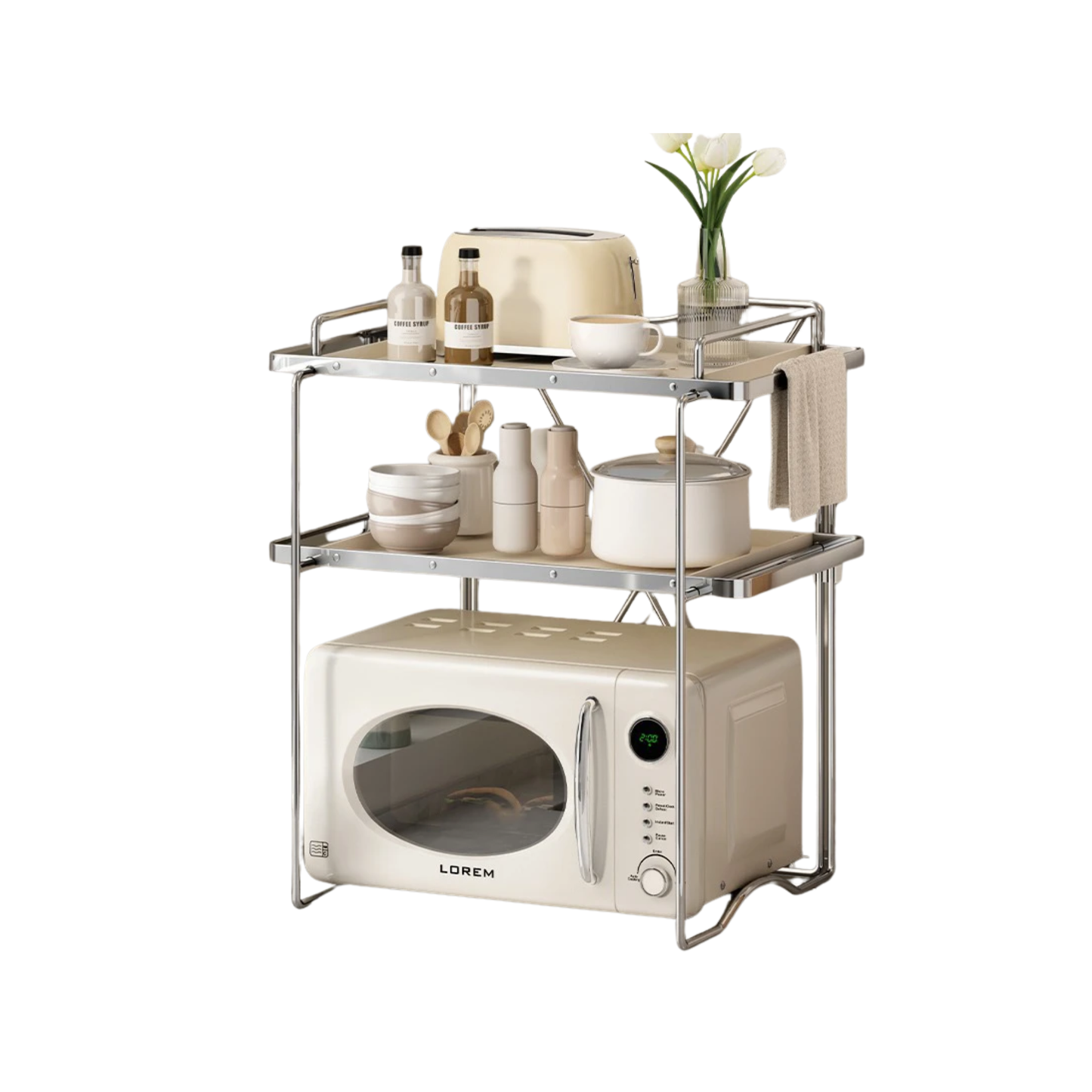 2-Tier Microwave Storage Rack 50cm Heavy Duty