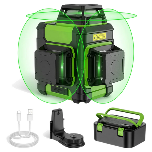 Rechargeable 3D Green Laser Level with Carry Case and Pulse
