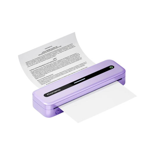 Purple Portable Wireless Bluetooth Inkless Printer A4 Thermal