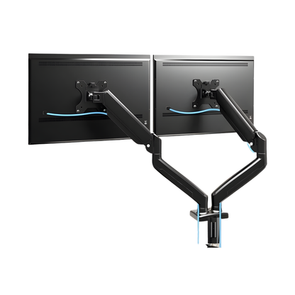 Black Dual Monitor Desk Mount Arm Adjustable to 32 Inches