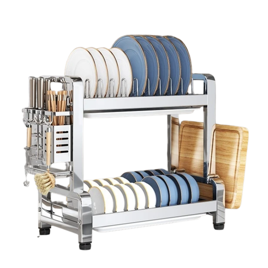 Heavy Duty 2 Tier Dish Drying Rack Organizer 43cm