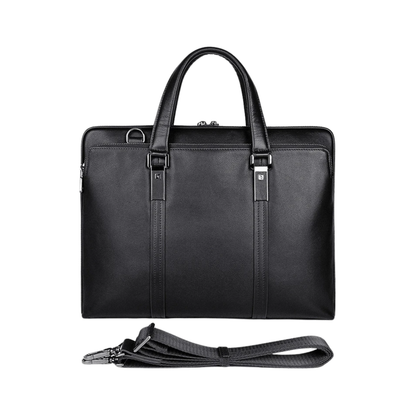 Genuine Leather 15.6" Laptop Briefcase Black