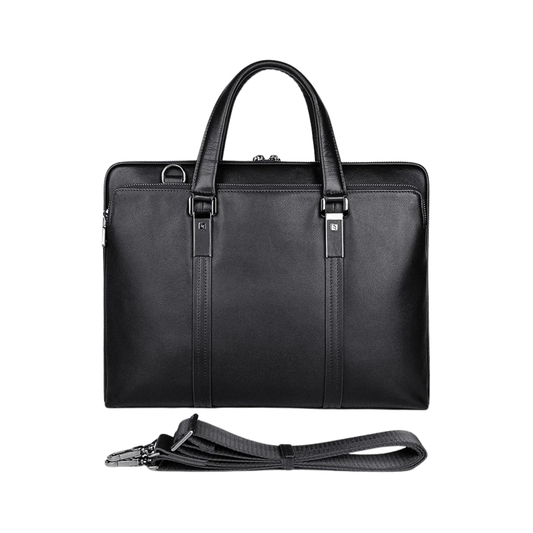 Genuine Leather 15.6" Laptop Briefcase Black