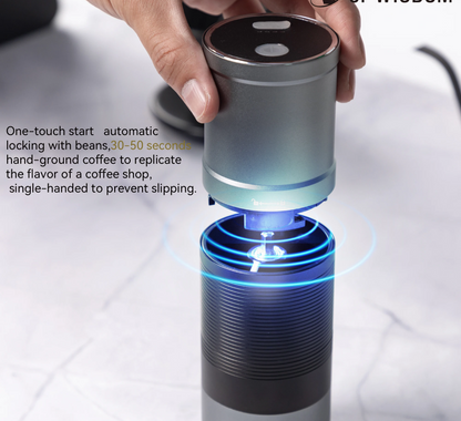 Compact Aluminum Coffee Grinder for Home or Travel
