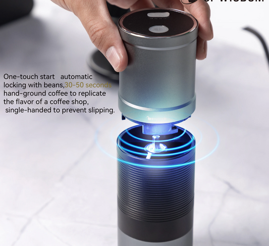 Compact Aluminum Coffee Grinder for Home or Travel