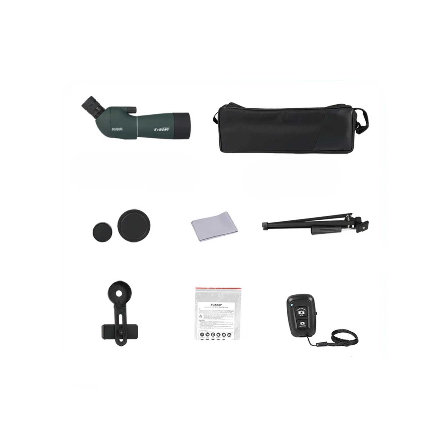20-60x60 Bluetooth Spotting Scope with Tripod Phone Mount