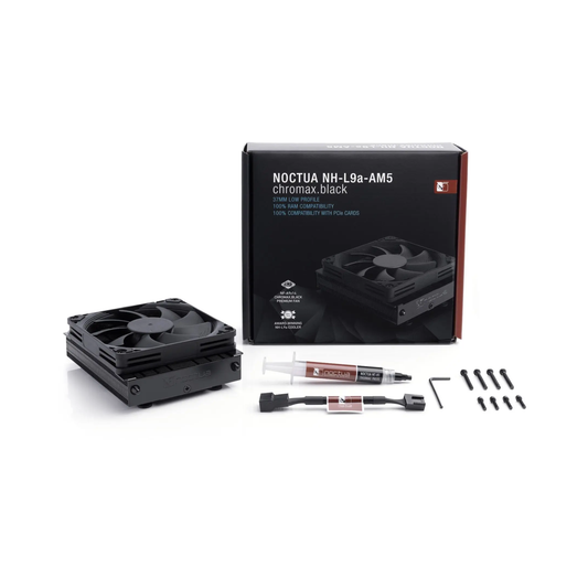All Black Compact Quiet CPU Cooler for AMD AM5