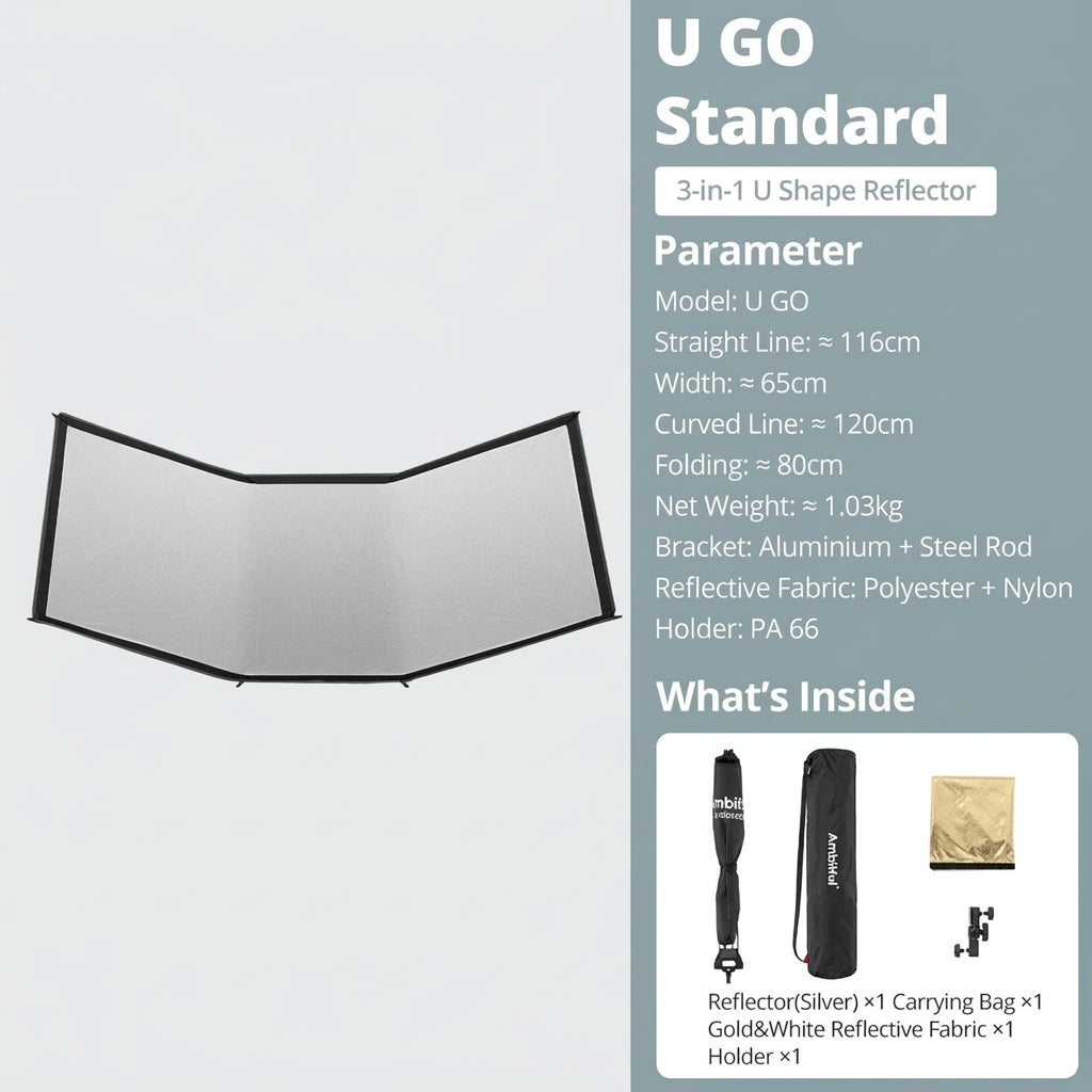 Foldable Photography Light Reflector Diffuser 65x120cm