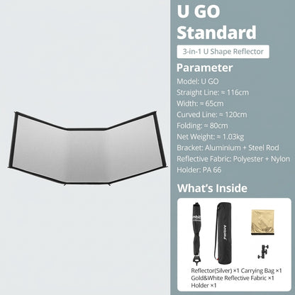Foldable Photography Light Reflector Diffuser 65x120cm