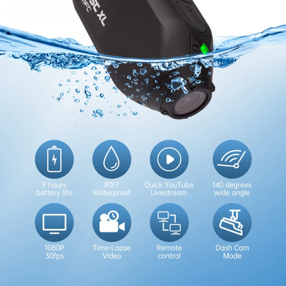 1080p Full HD Action Camera with Rotating Lens & Dash Mode