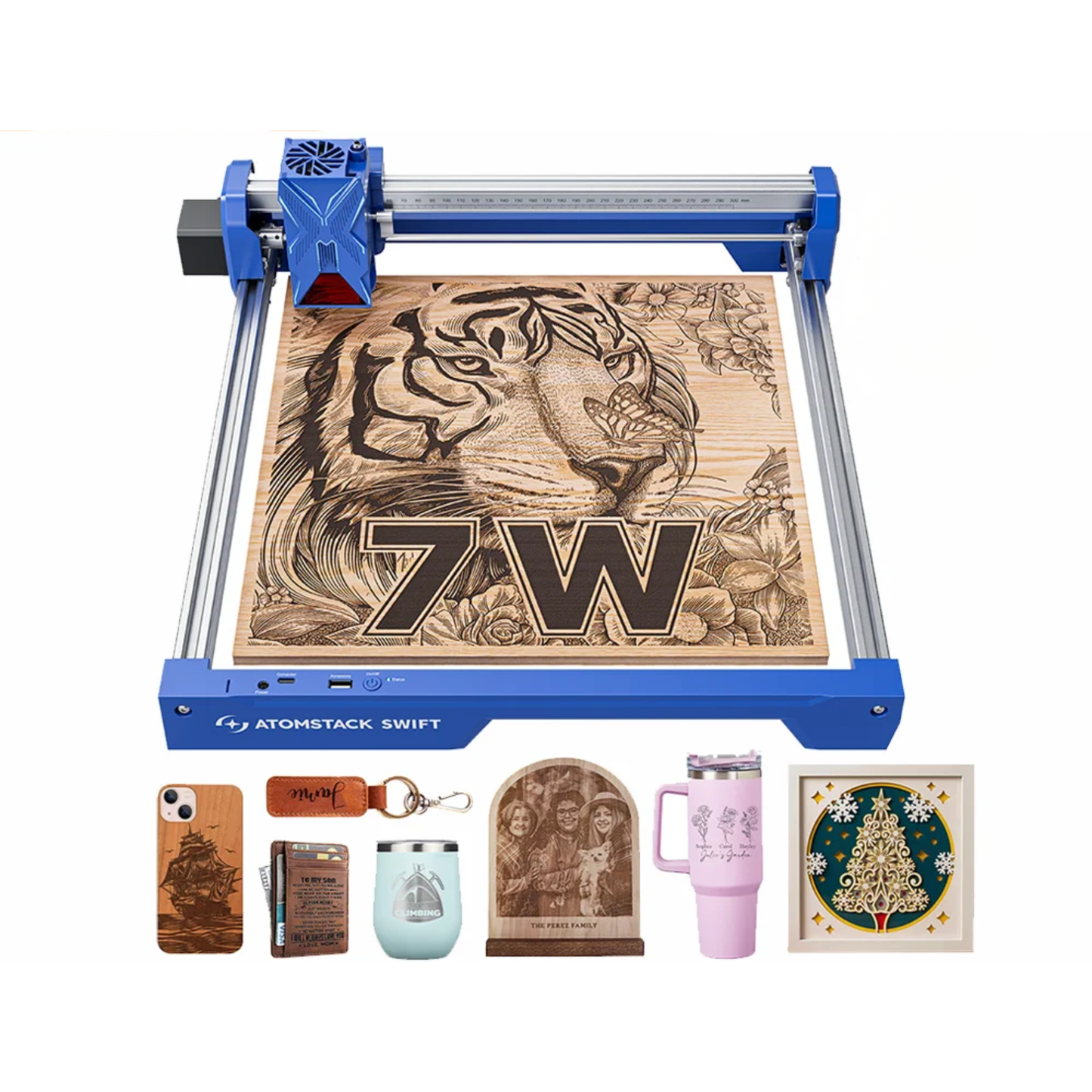 Portable 7W Laser Engraver for Wood Metal Acrylic DIY