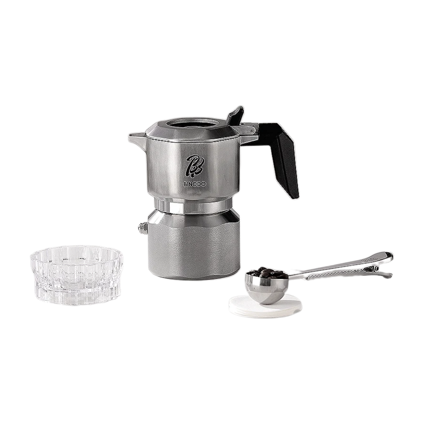 4-Piece Stainless Steel Moka Coffee Pot Set