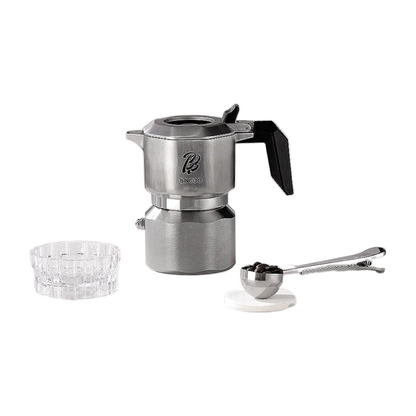 4-Piece Stainless Steel Moka Coffee Pot Set