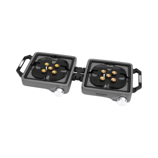Portable Double Burner Camping Gas Stove 8800W Grey