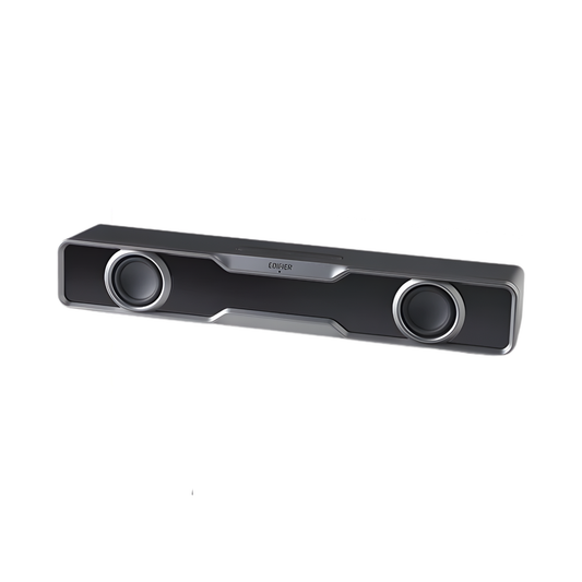 Black RGB USB Soundbar with Subwoofer and Microphone