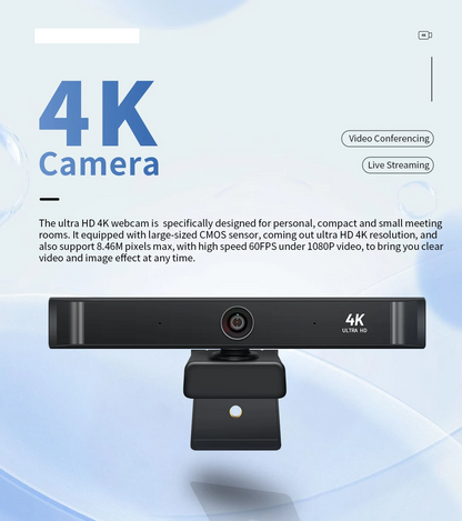 Auto-Focus 4K Webcam for Video Conferencing