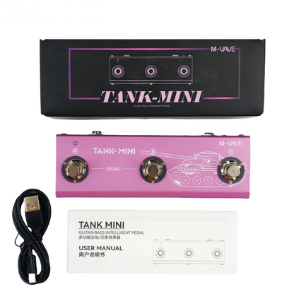Mini Bass Effects Processor with Rechargeable Battery and Presets