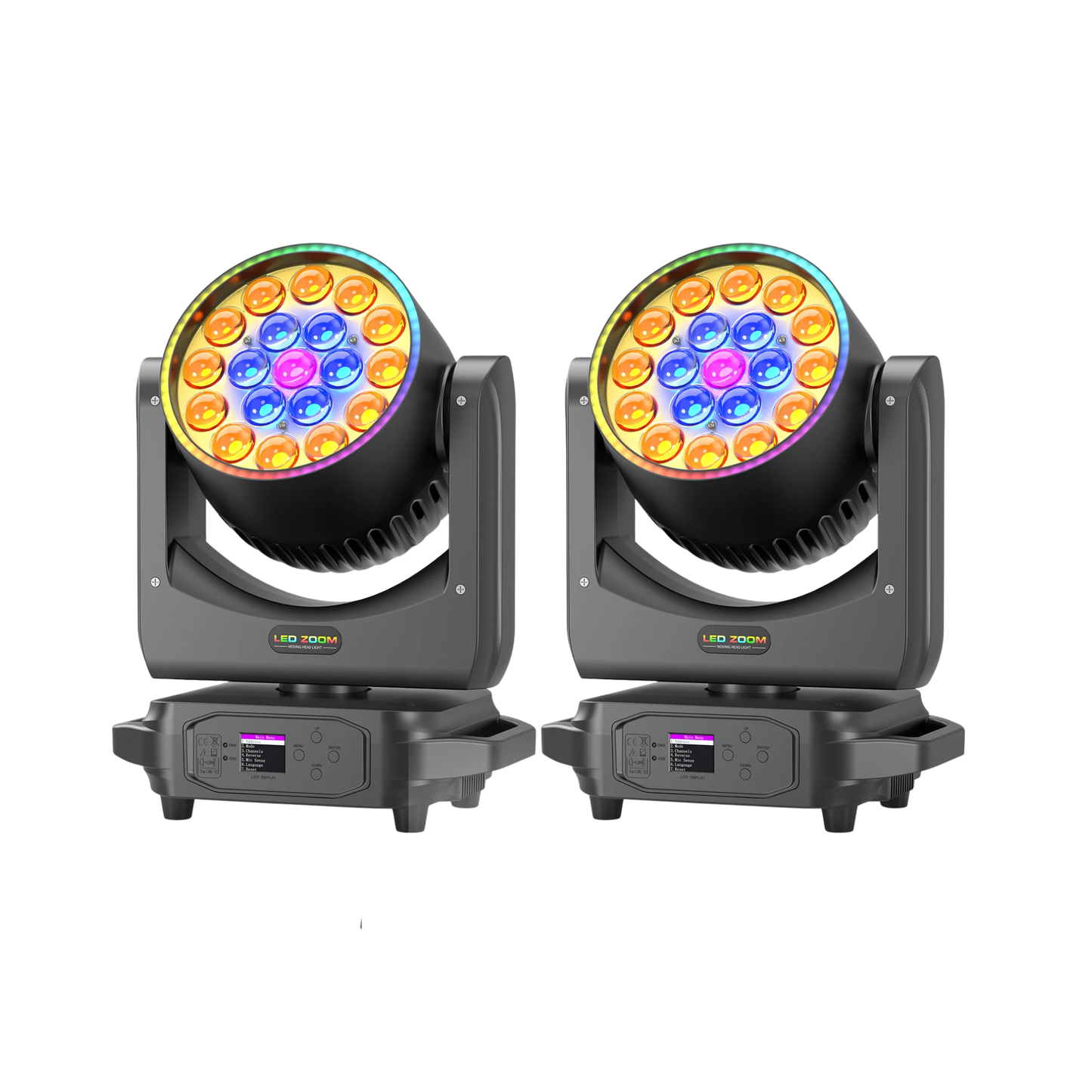 2 Pack 220W Moving Head Stage Lights RGBW LED