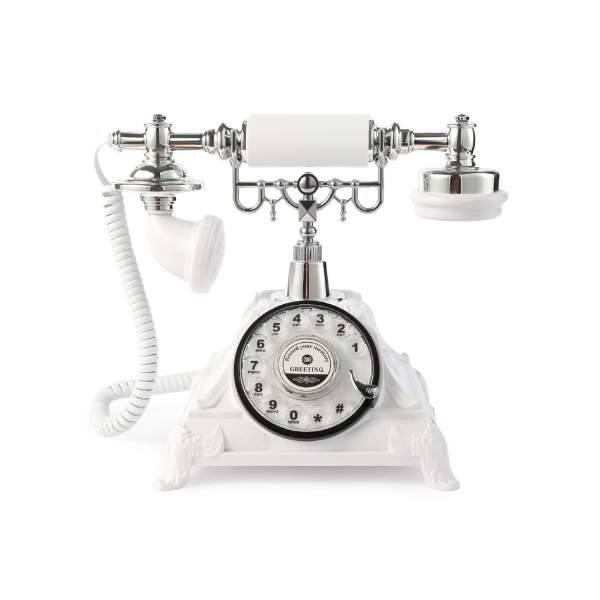 White Vintage Voice Message Guest Book Phone Wedding Party