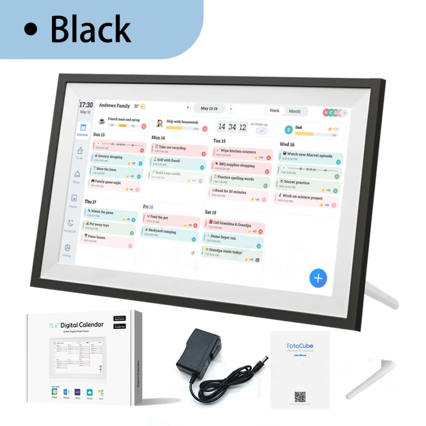 15.6″ Wi-Fi Smart Digital Calendar & Chore Planner