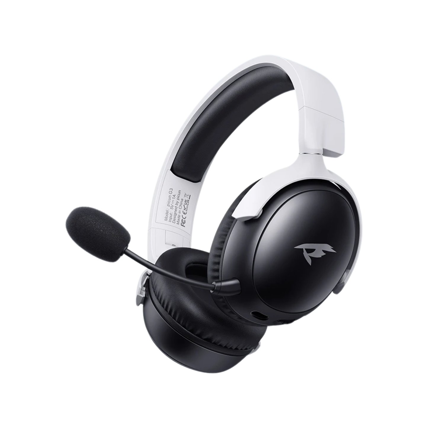 Black White Bluetooth Gaming Headphones with Long Battery Life