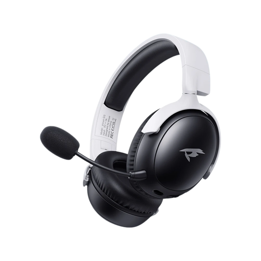 Black White Bluetooth Gaming Headphones with Long Battery Life