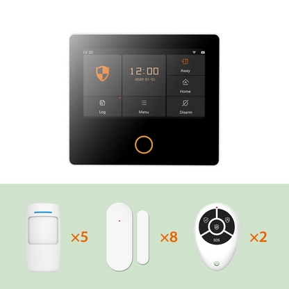 Smart Home Burglar Alarm 16-Piece Kit Touch Screen