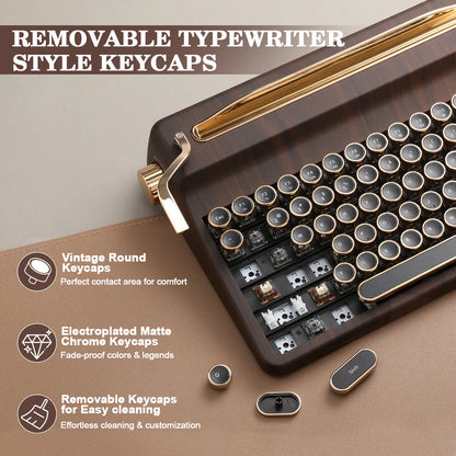 Wood Grain Wireless Mechanical Keyboard Cocoa Cream V2 Linear