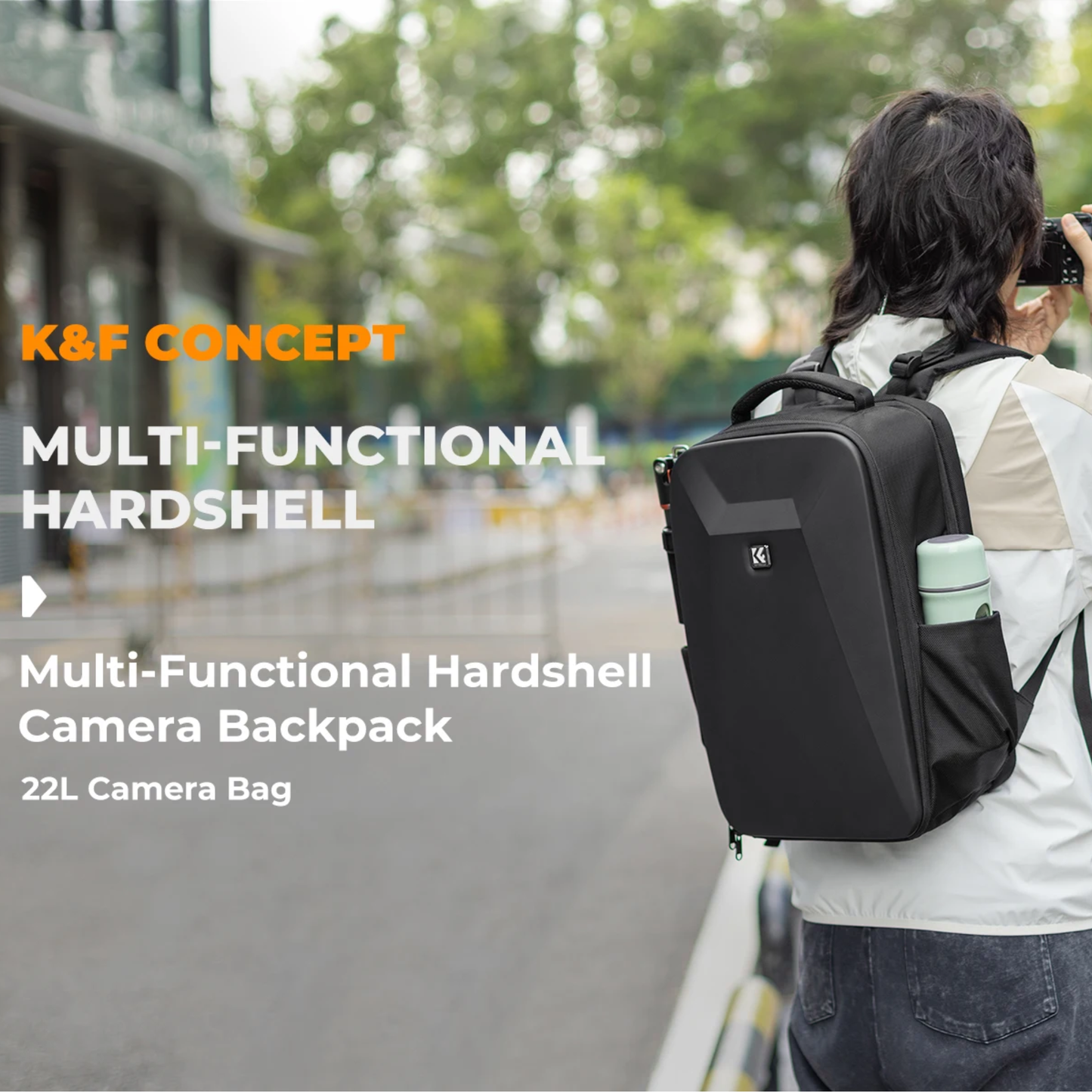 Waterproof 22L Camera Backpack Gray – Large Travel Photography Bag