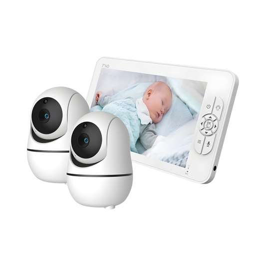 7 Inch HD Baby Monitor with 2 Cameras Split Screen