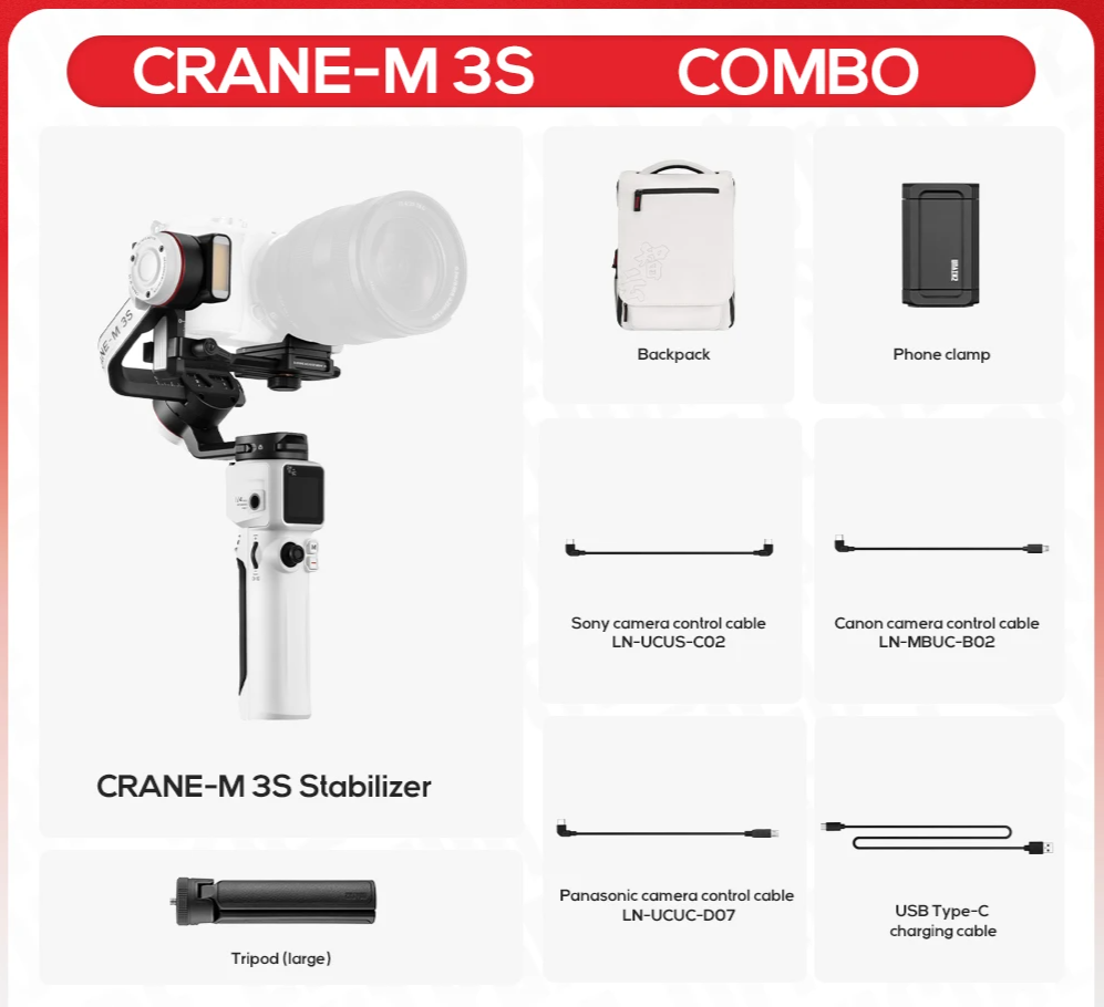 3-Axis Handheld Camera Gimbal Stabilizer Combo Kit