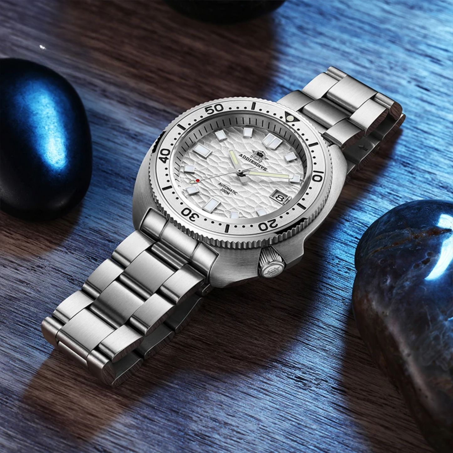 Silver Luxury Automatic Mechanical Watch with Sapphire Crystal
