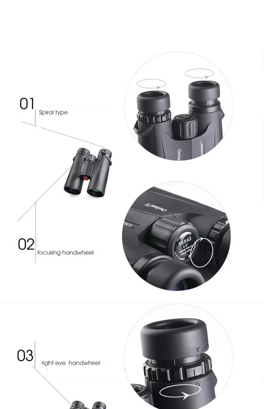 8x42 HD Binoculars Lightweight Waterproof Fogproof Optics